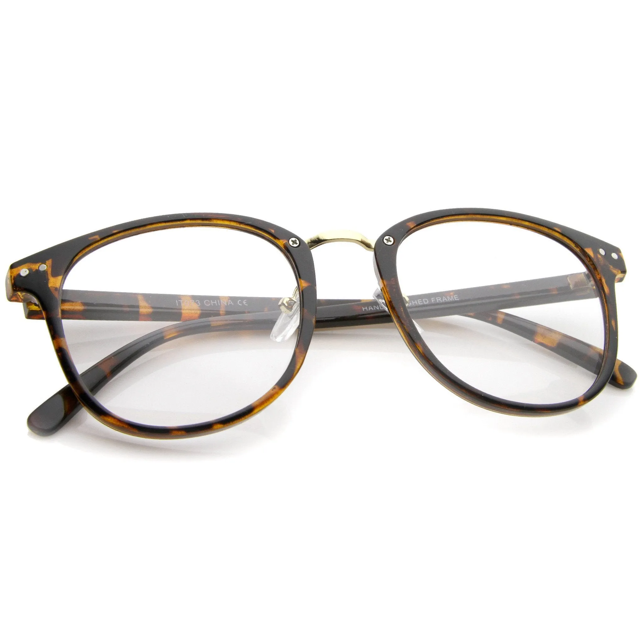 Vintage Indie Horned Rim Clear Lens Glasses