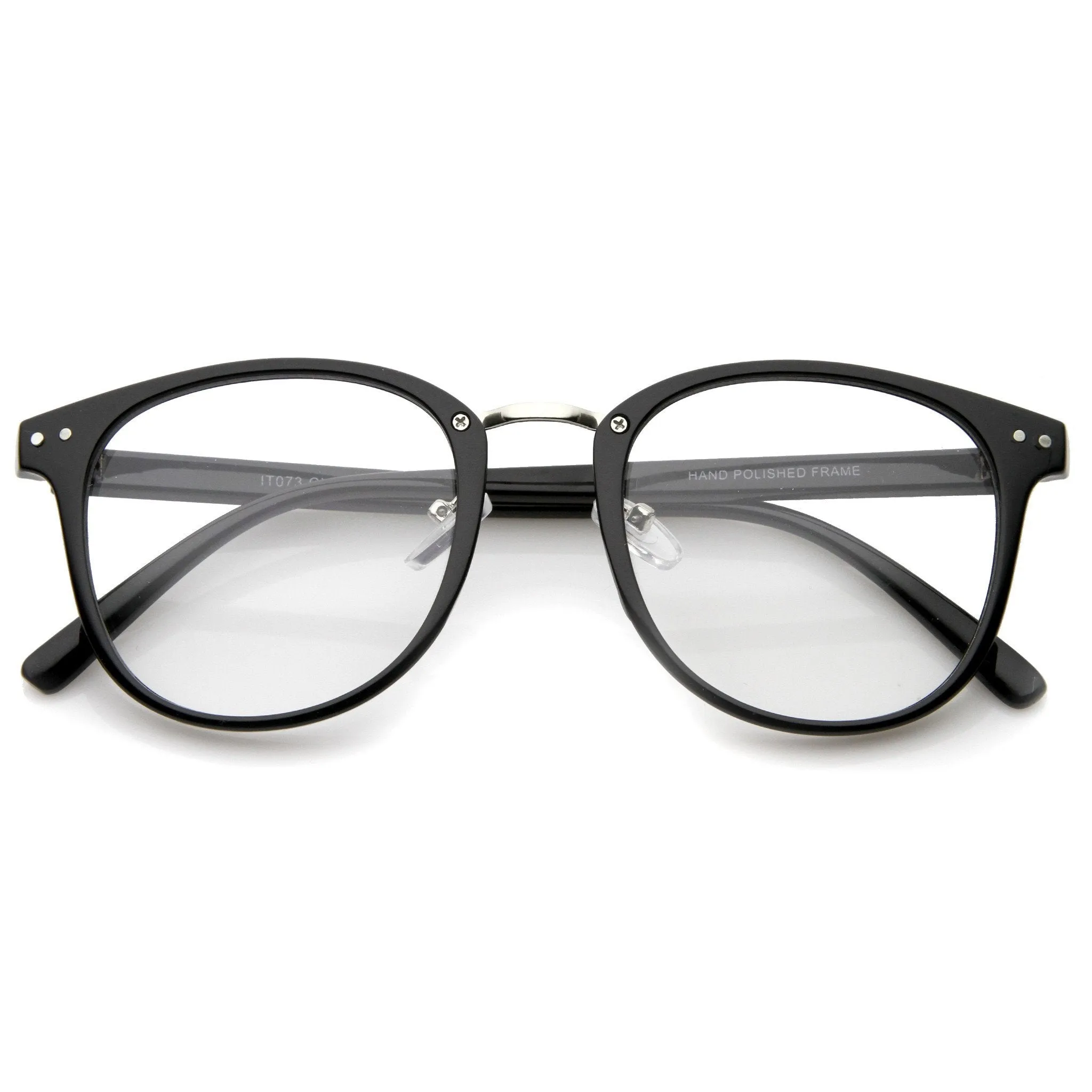 Vintage Indie Horned Rim Clear Lens Glasses