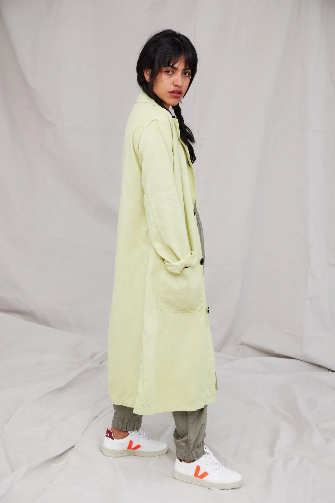 Vintage Linen Trench Coat