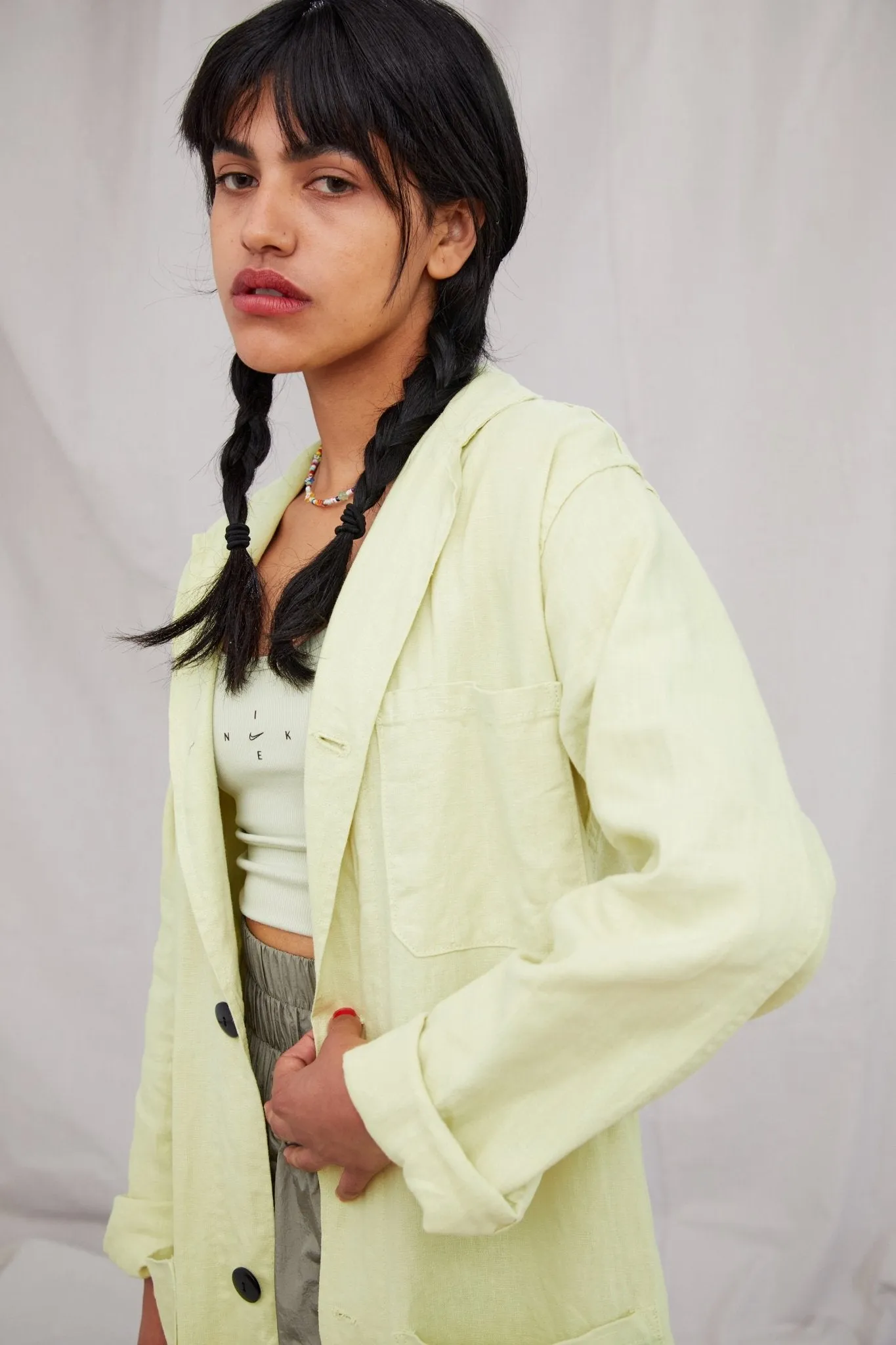 Vintage Linen Trench Coat