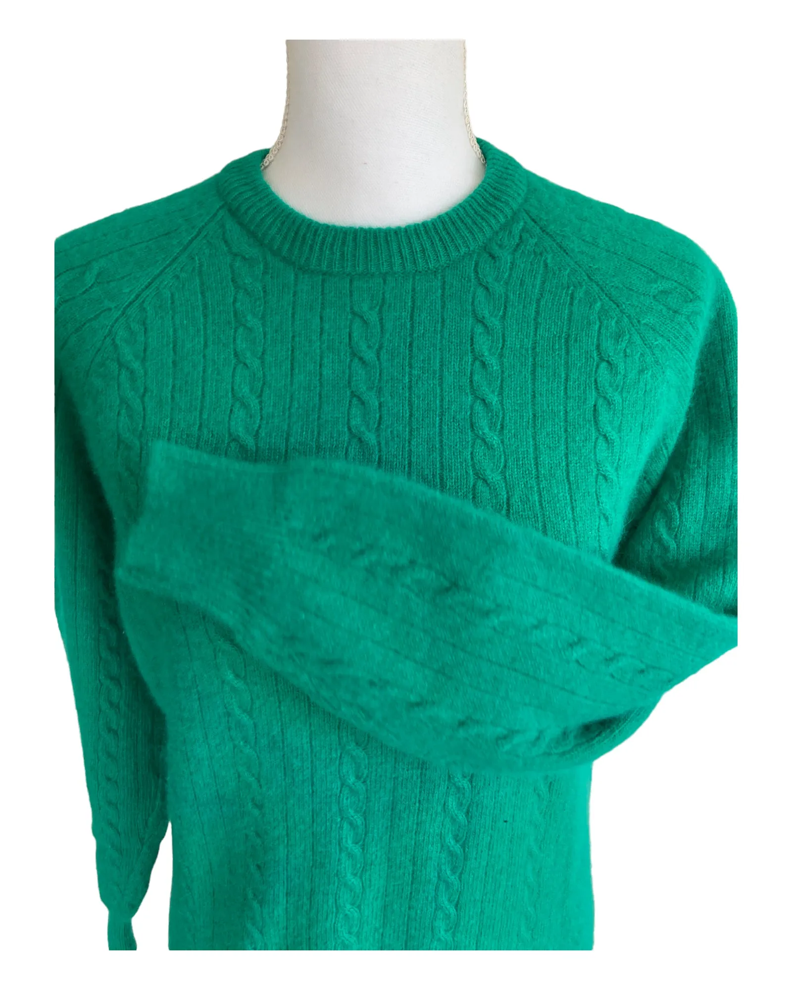 Vintage Outlander Green Cable Sweater Dress, M