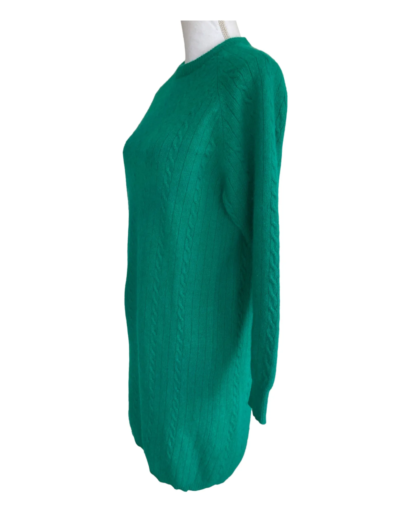 Vintage Outlander Green Cable Sweater Dress, M