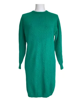 Vintage Outlander Green Cable Sweater Dress, M