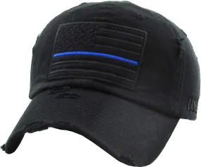 Vintage Thin Blue Line Patch Dad Hat