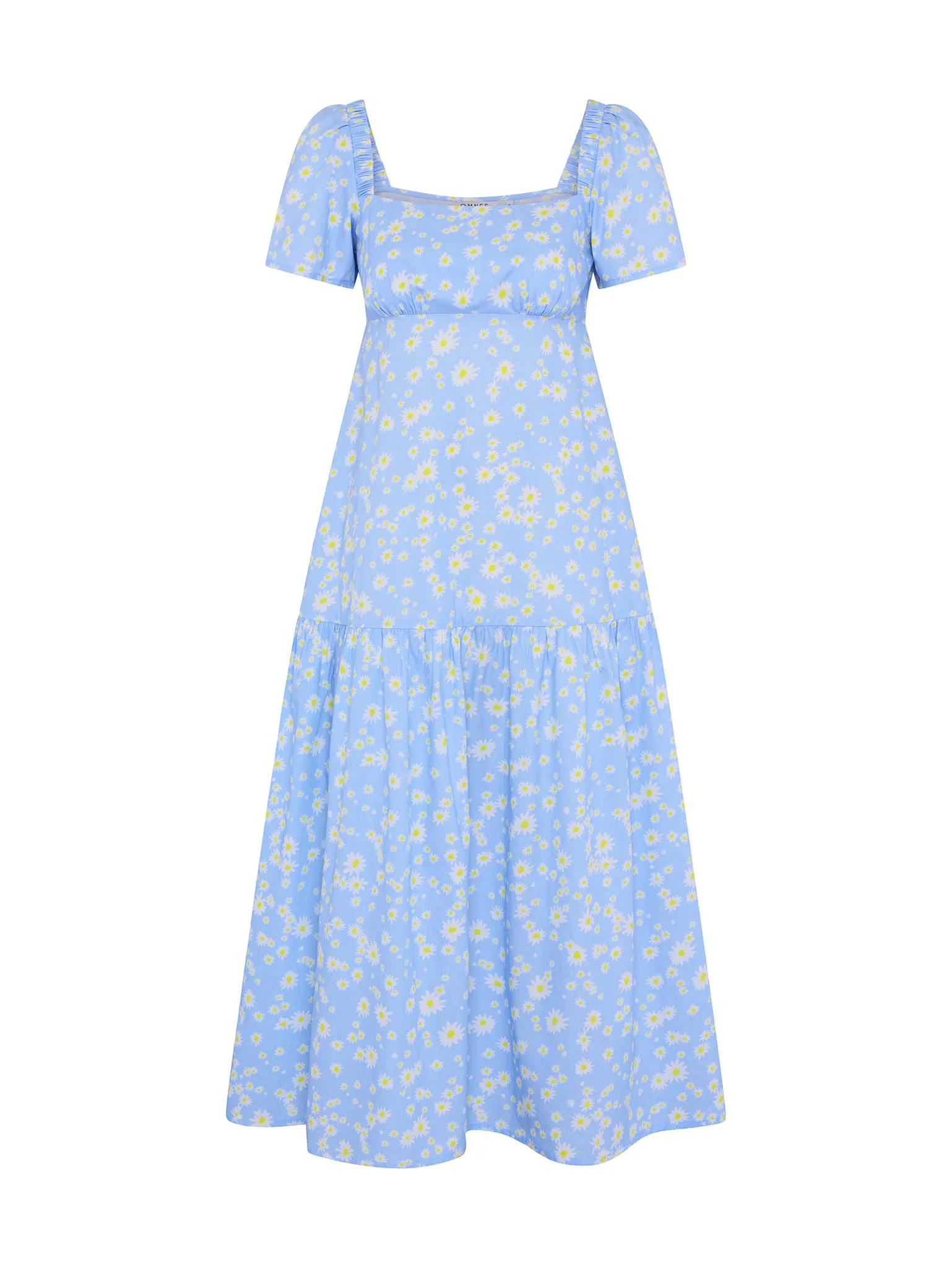 Virgo Tiered Midi Dress in Blue