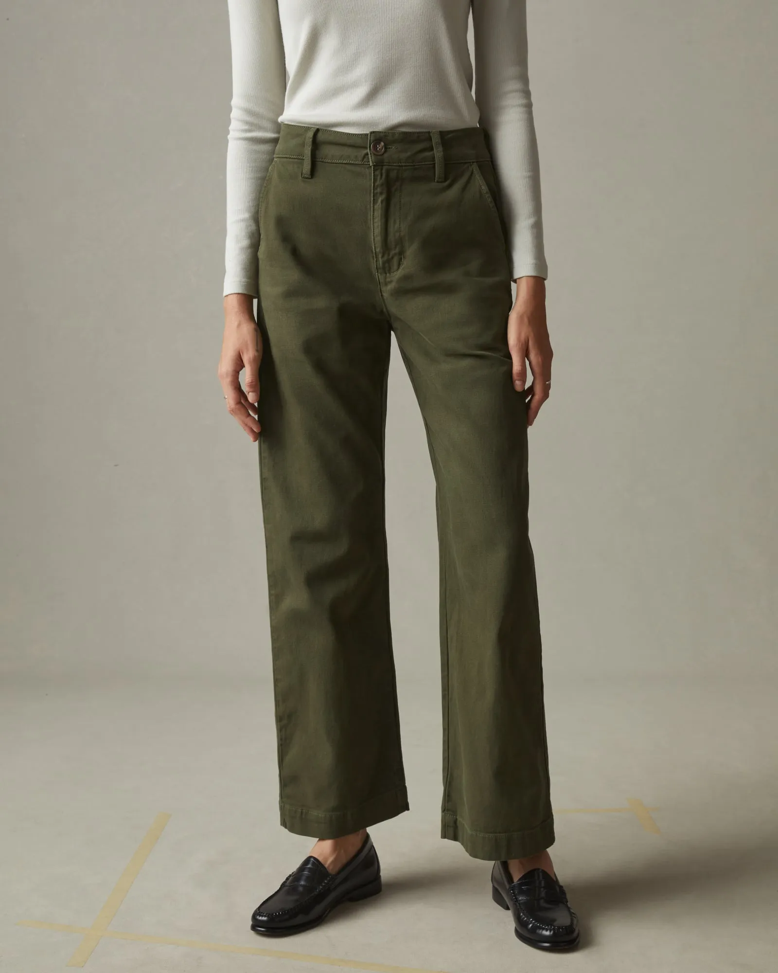 Wide Leg Pant - Moss