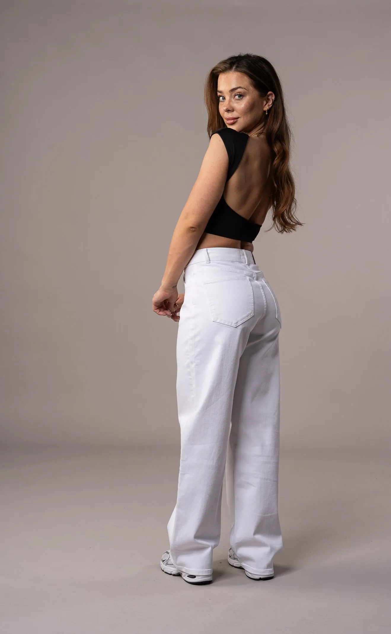 Womens Pastel Baggy Fitjeans - White