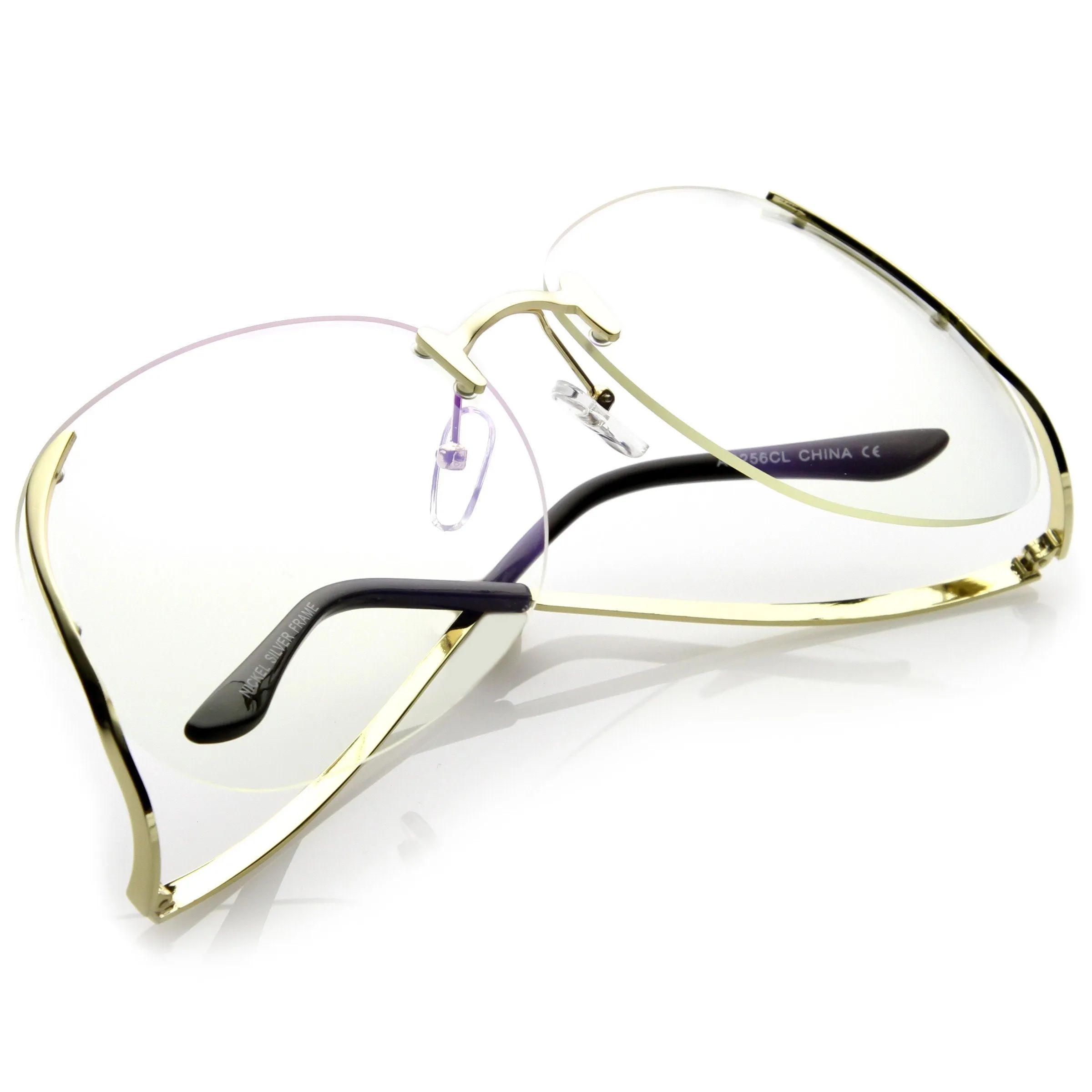 Women's Retro Oversize Low Temple Clear Lens Glasses