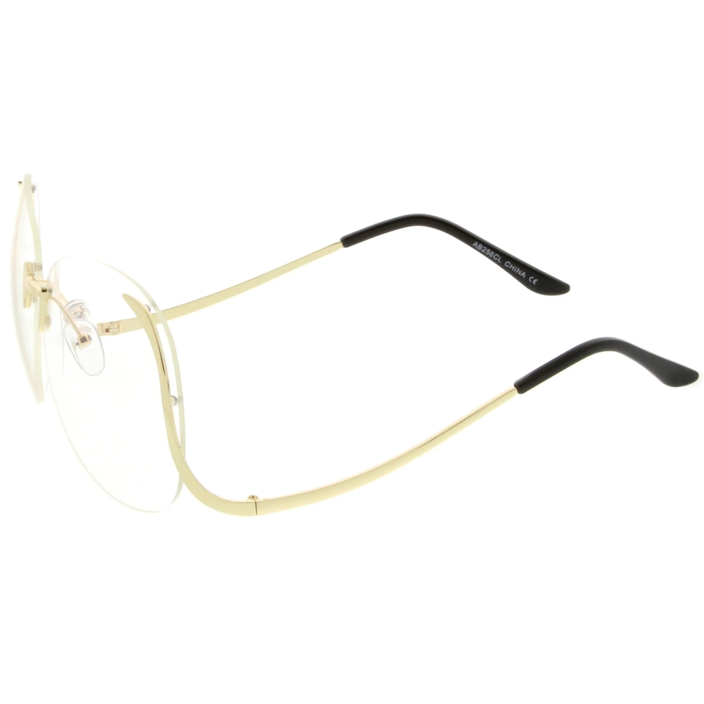 Women's Retro Oversize Low Temple Clear Lens Glasses