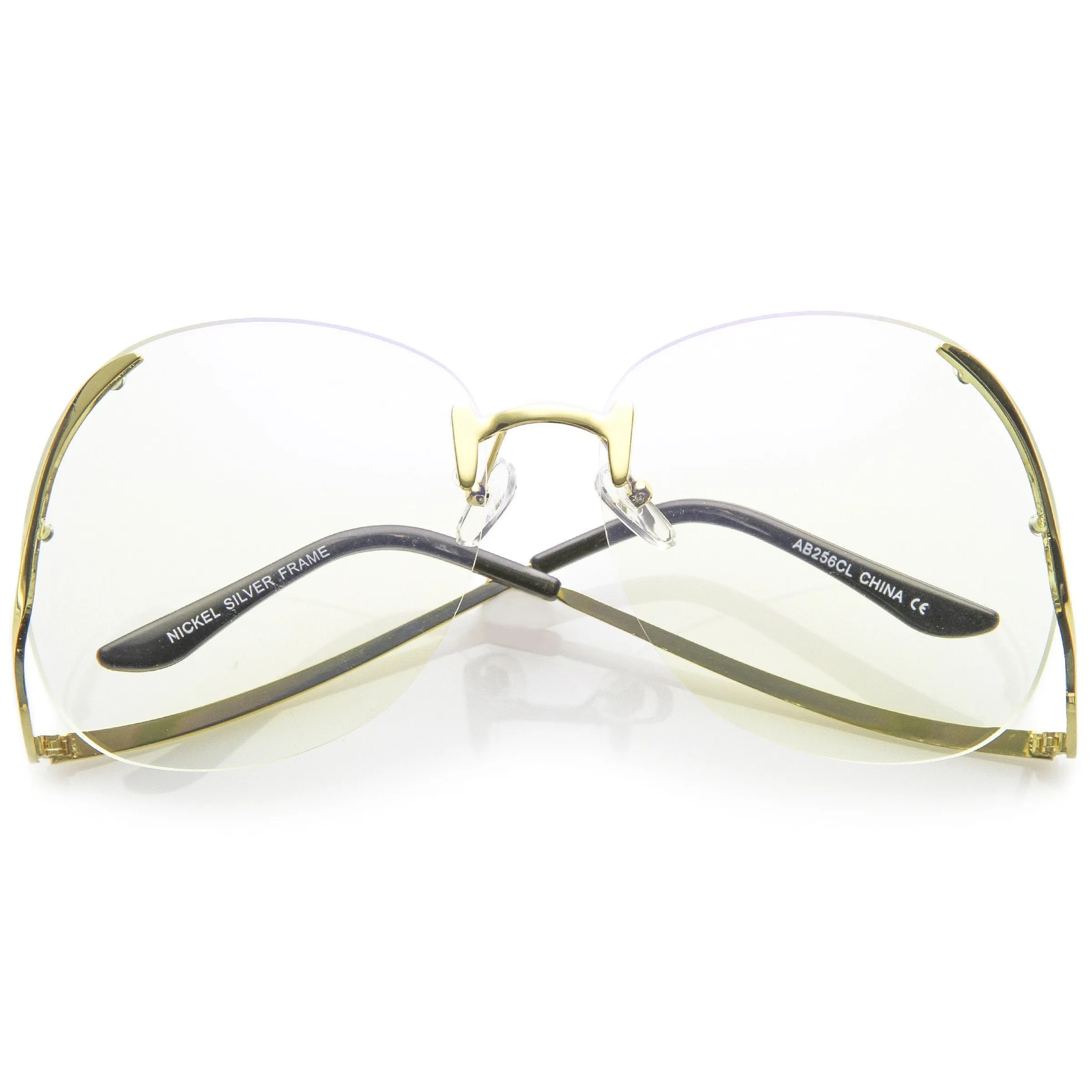 Women's Retro Oversize Low Temple Clear Lens Glasses