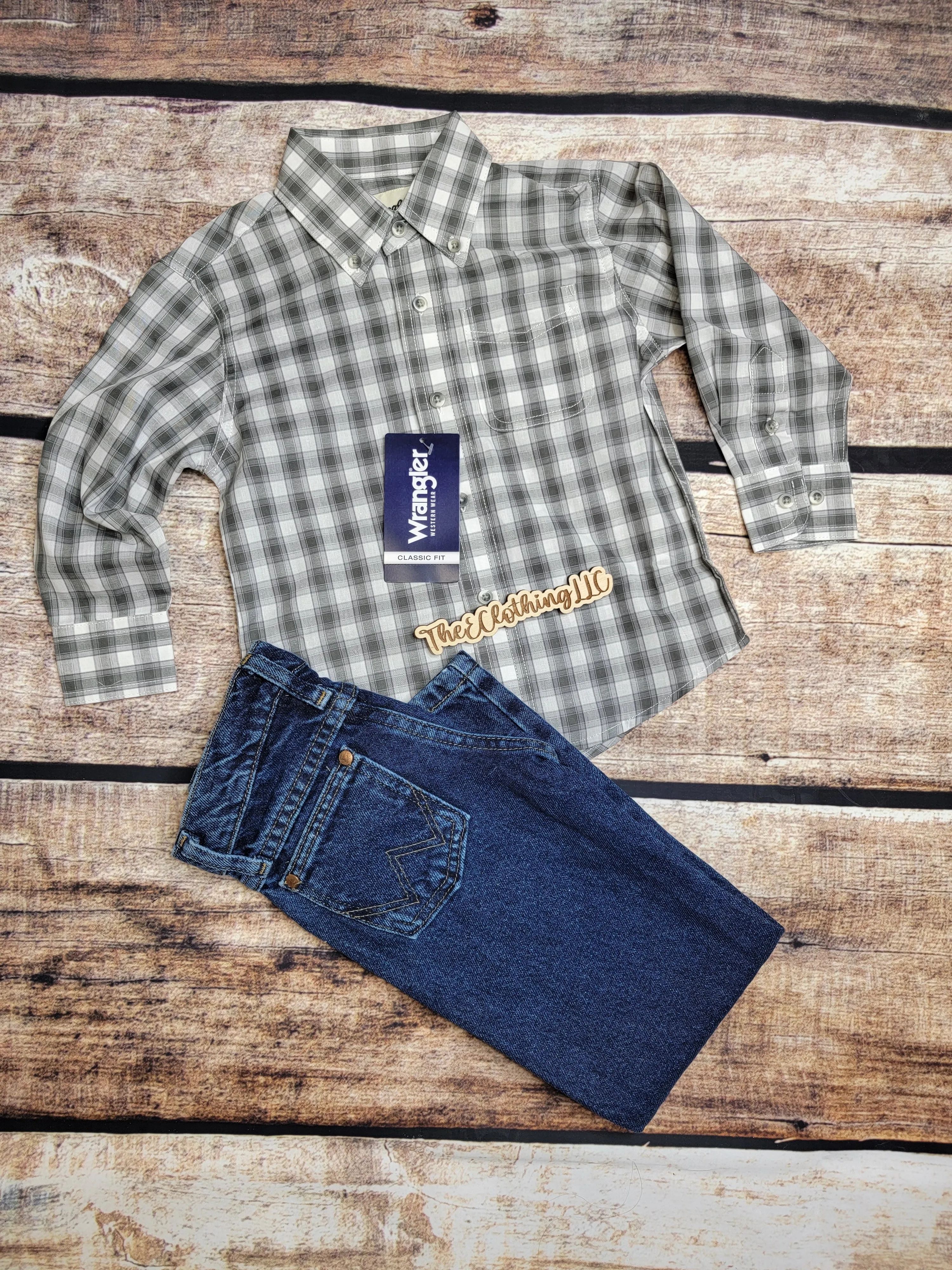 Wrangler Boy's Button Down - Grey