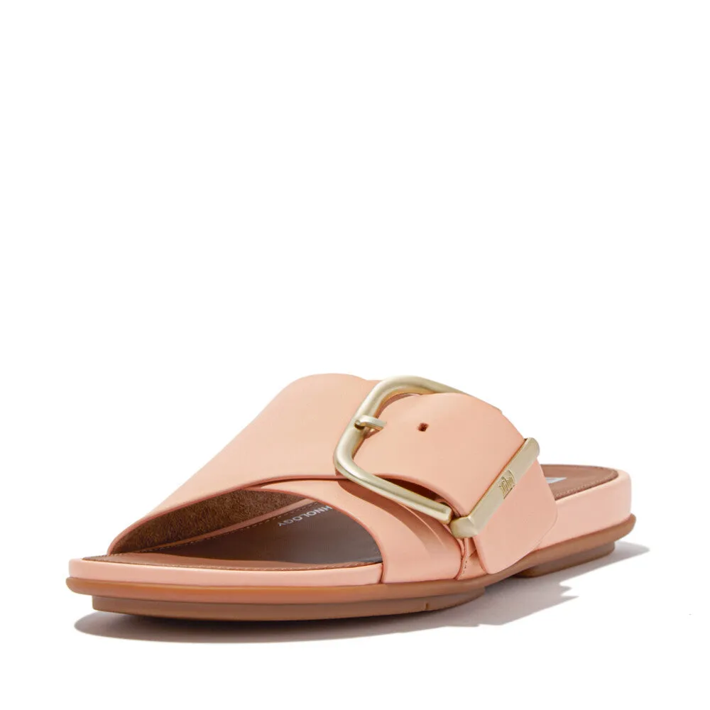 รองเท้าแตะ ผู้หญิง รุ่น GRACIE MAXI-BUCKLE LEATHER SLIDES