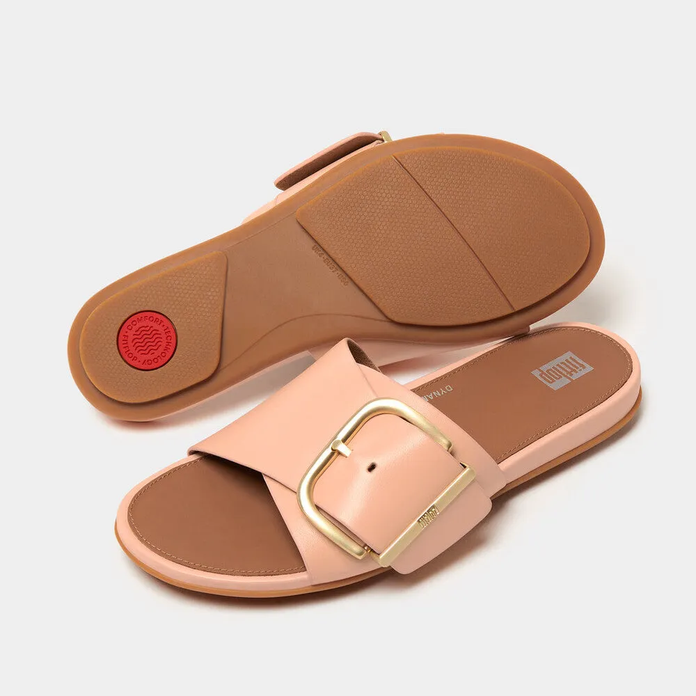 รองเท้าแตะ ผู้หญิง รุ่น GRACIE MAXI-BUCKLE LEATHER SLIDES